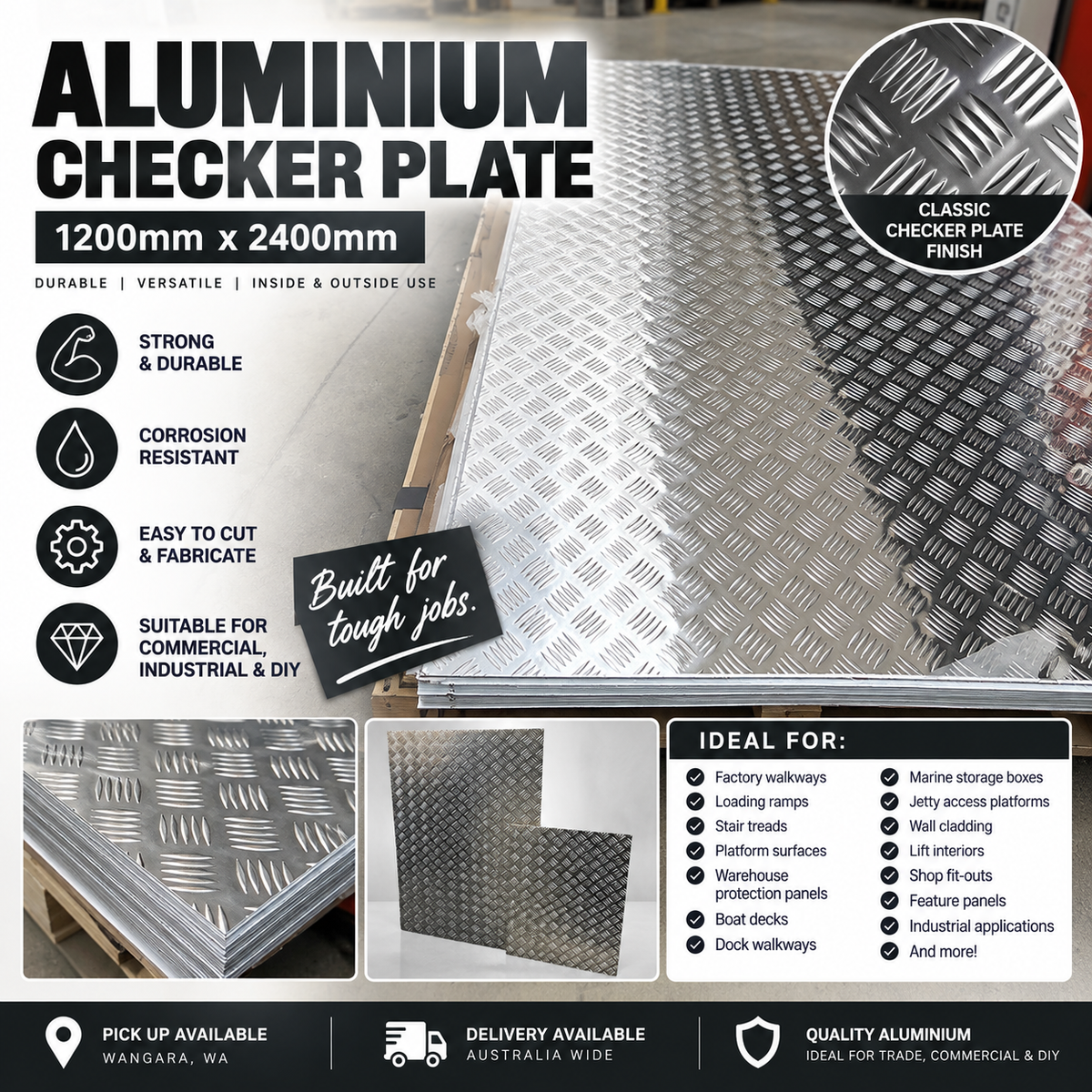 Marine Grade 3mm Aluminium Checker Plate