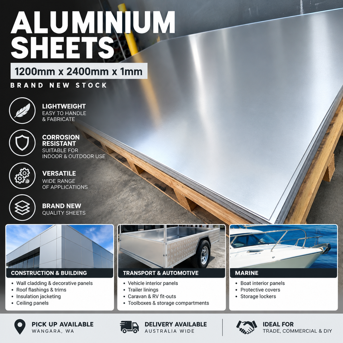 Aluminum sheet 1200x2400x1mm sheets