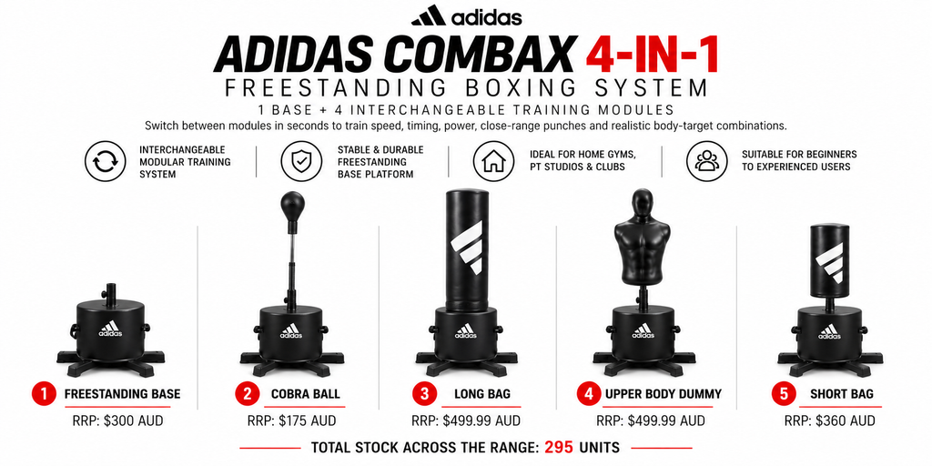 adidas COMBAX4 4-in-1 Freestanding Boxing System — complete range