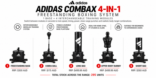 adidas COMBAX4 4-in-1 Freestanding Boxing System — complete range