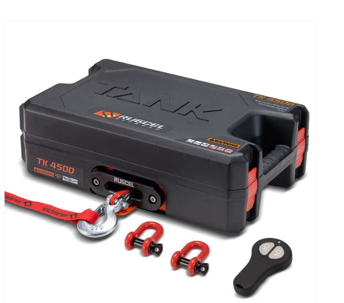 RUGCEL 4500LB 12V Portable Electric Utility Winch